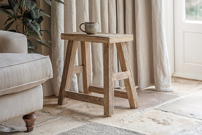 Ibo Reclaimed Wood Low Stool - Natural- nkuku