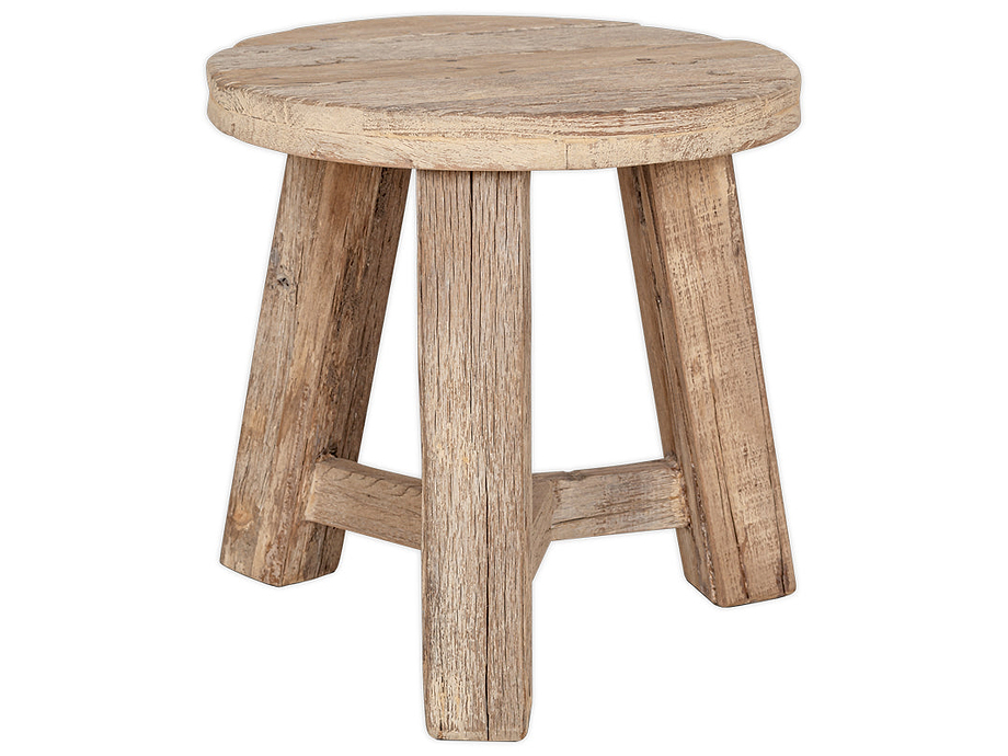 Ibo Reclaimed Wood Round Side Table - Natural