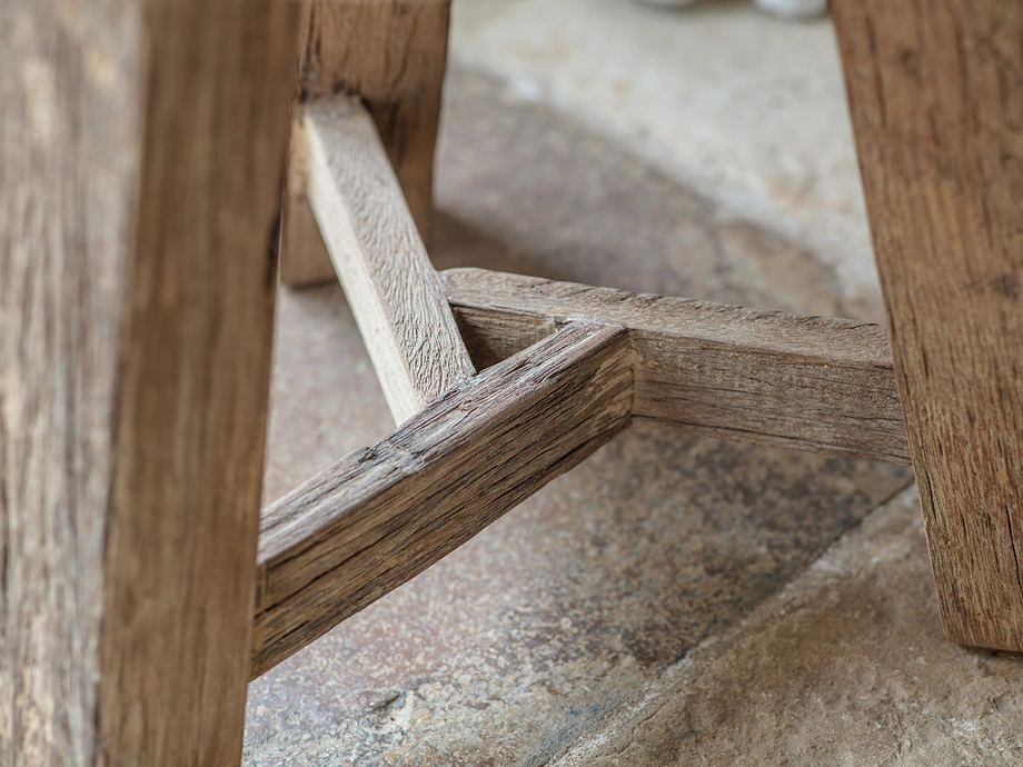 Ibo Reclaimed Wood Round Side Table - Natural
