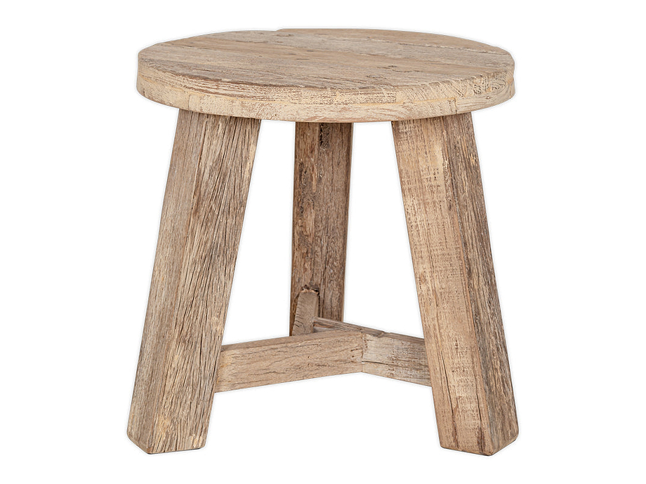 Ibo Reclaimed Wood Round Side Table - Natural