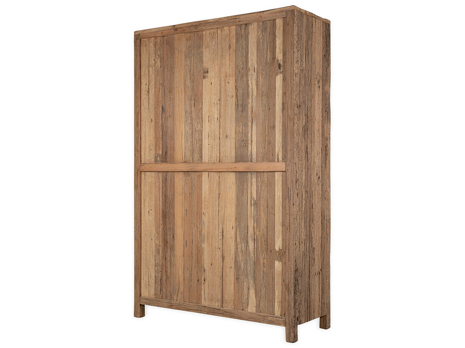 Ibo Reclaimed Wooden Slatted Cabinet – Natural - Large