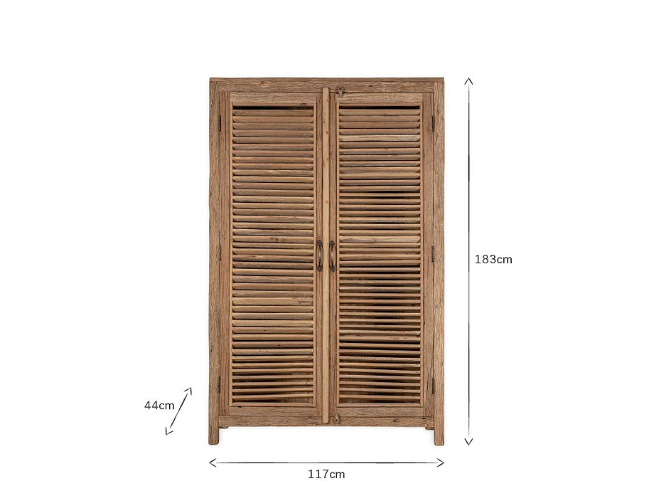 Ibo Reclaimed Wooden Slatted Cabinet – Natural - Large