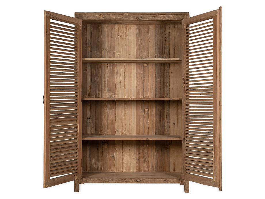 Ibo Reclaimed Wooden Slatted Cabinet – Natural - Large