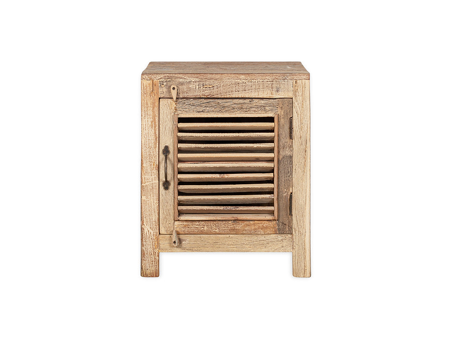 Ibo Reclaimed Wooden Slatted Cabinet – Natural - Small