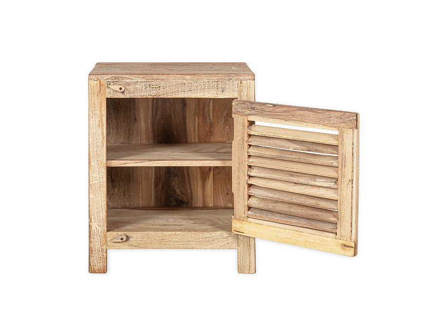 Ibo Reclaimed Wooden Slatted Cabinet – Natural - Small