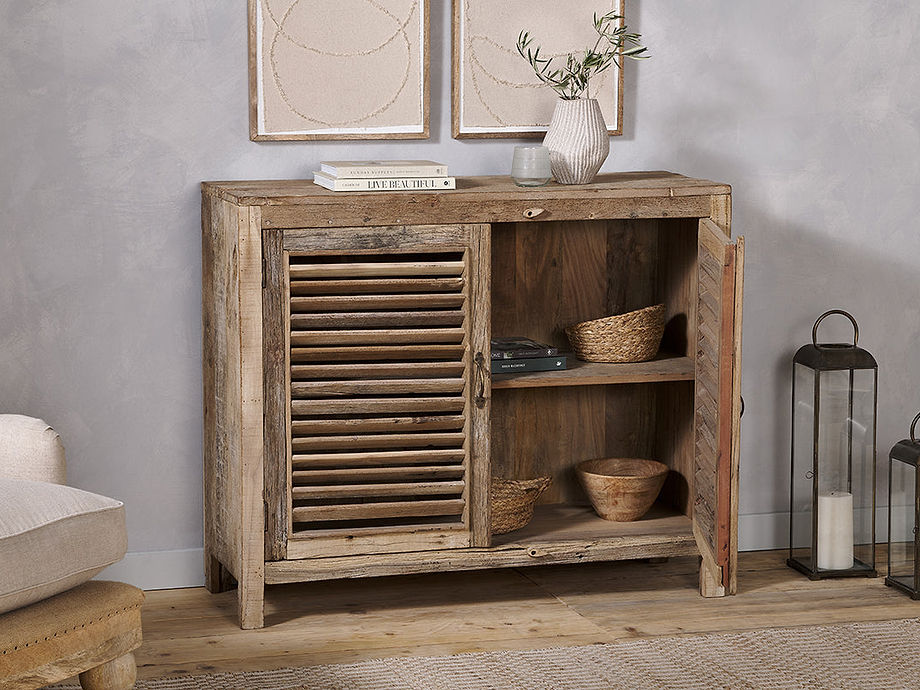 Ibo Reclaimed Wooden Slatted Sideboard - Natural