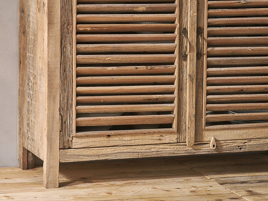 Ibo Reclaimed Wooden Slatted Sideboard - Natural