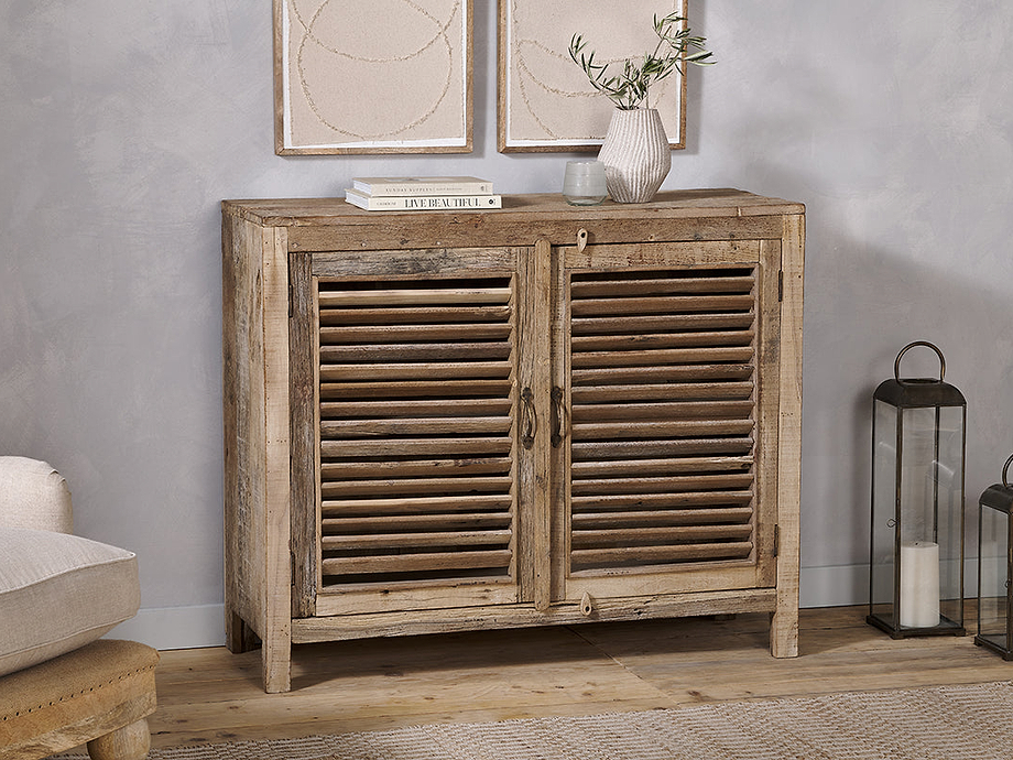 Ibo Reclaimed Wooden Slatted Sideboard - Natural