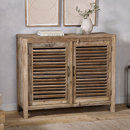 Ibo Reclaimed Wooden Slatted Sideboard - Natural-nkuku