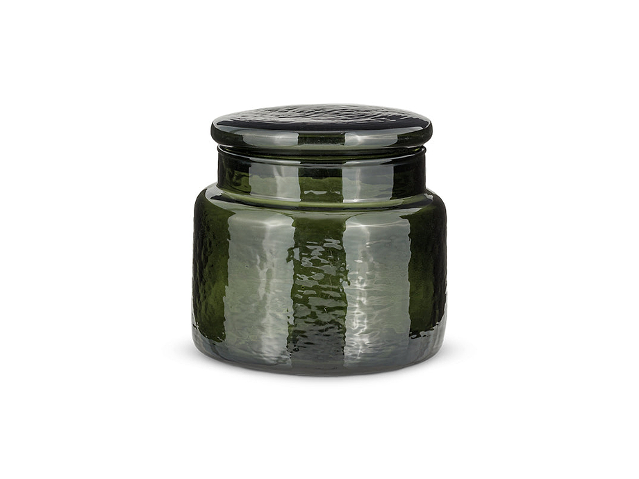 Ilcoso Recycled Hammered Glass Storage Pot - Green