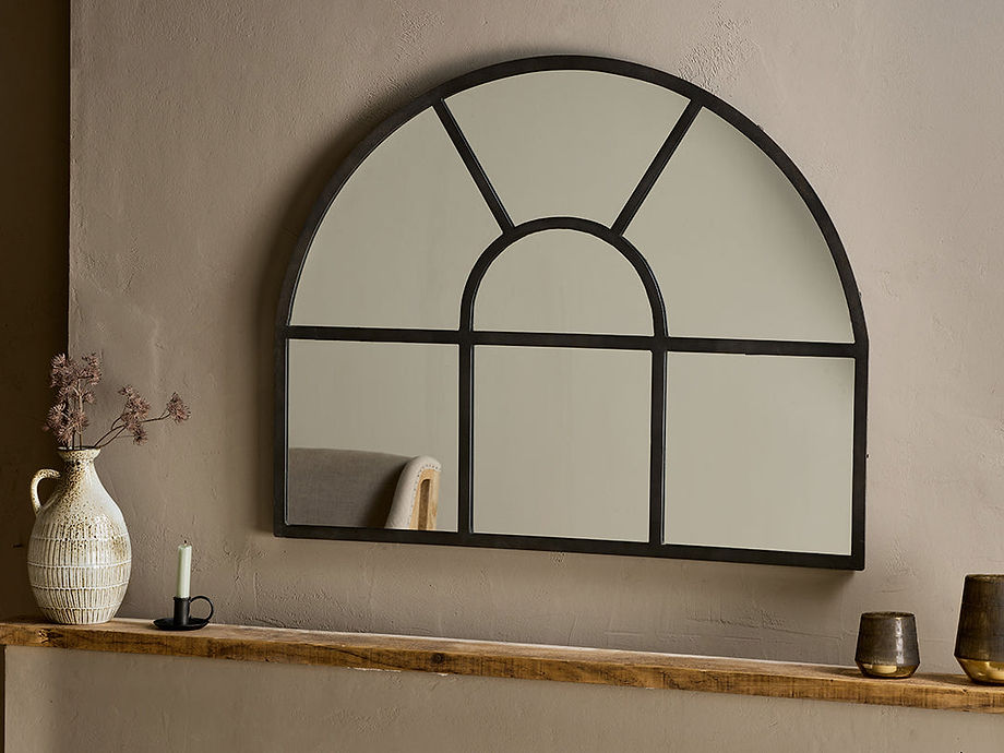 Imoma Iron Overmantle Arch Mirror