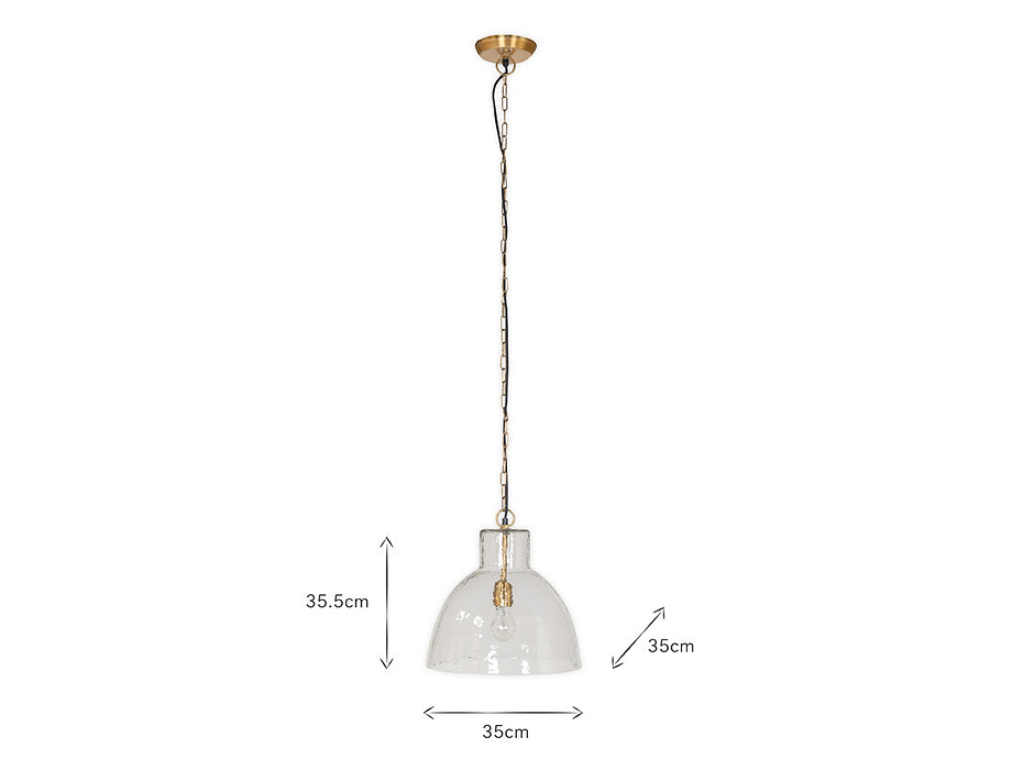 Inayah Recycled Glass Pendant - Clear