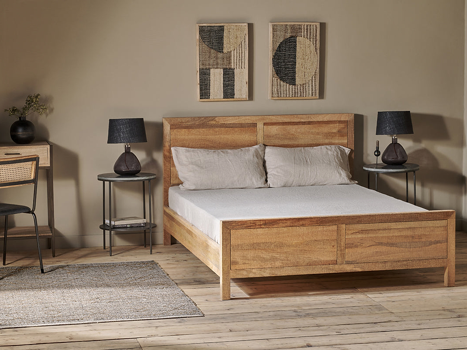 Indali Mango Wood Bed - Natural