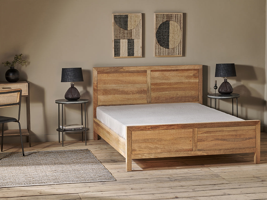 Indali Mango Wood Bed - Natural