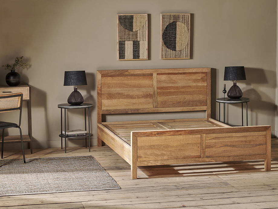 Indali Mango Wood Bed - Natural