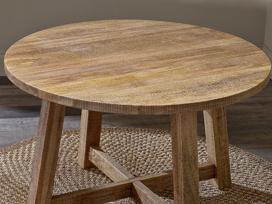 Indali Mango Wood Round Dining Table - Natural