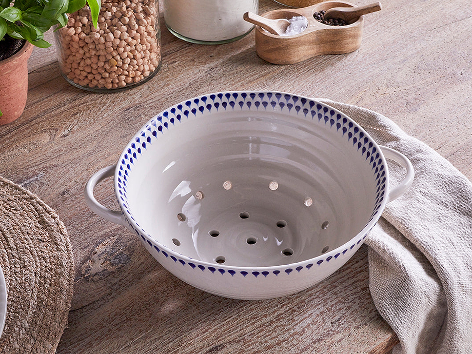 Indigo Drop Colander - Indigo