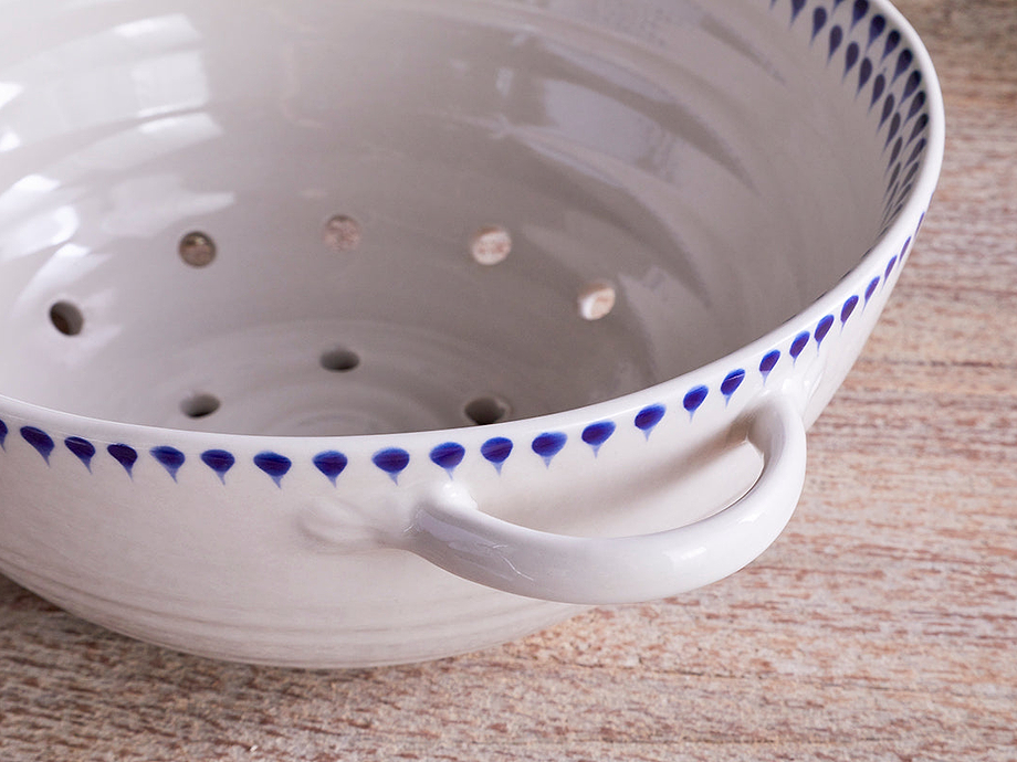 Indigo Drop Colander - Indigo