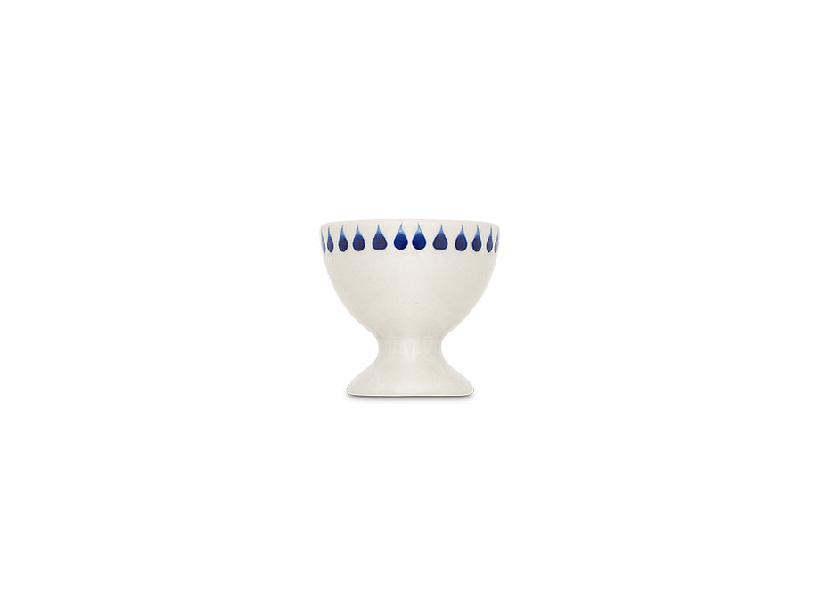 Indigo Drop Egg Cups - Cream & Indigo (Set of 2)