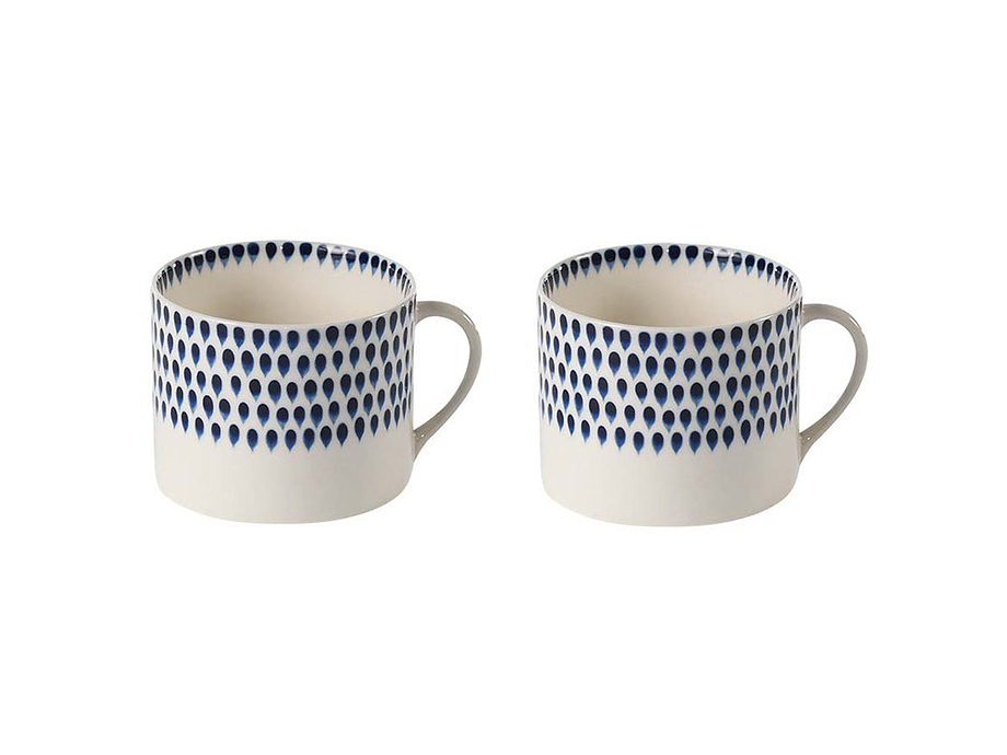 Indigo Drop Mug - Large (Set of 2)