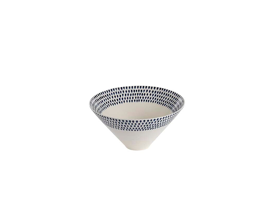 Indigo Drop Serving Bowl - Cream & Indigo - Medium