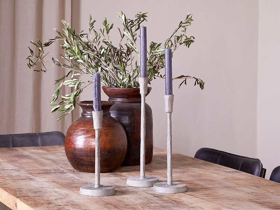 Inigo Candle Holder - Aged Zinc