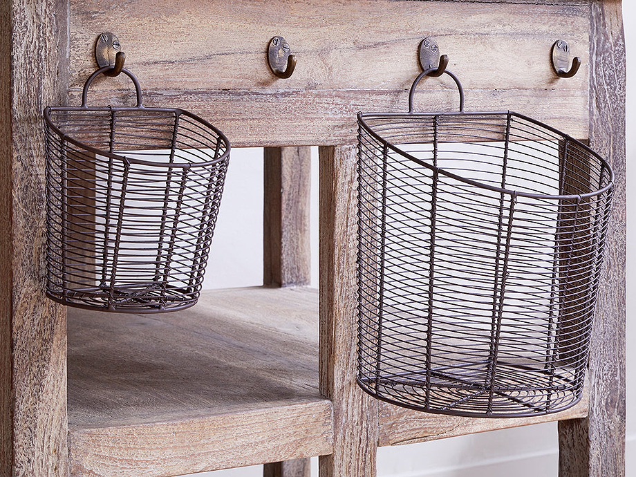 Inkollu Wall Hung Baskets - Aged Brass - (Set of 2)