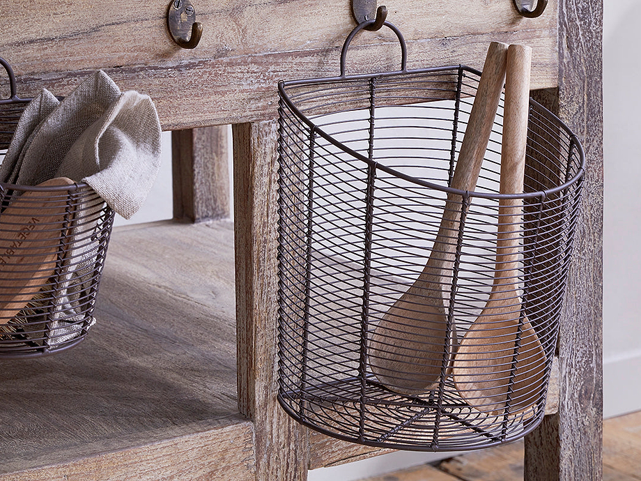 Inkollu Wall Hung Baskets - Aged Brass - (Set of 2)