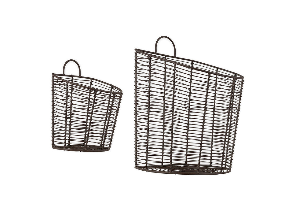 Inkollu Wall Hung Baskets - Aged Brass - (Set of 2)