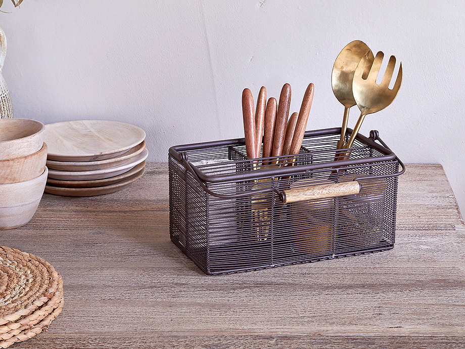 Inkollu Wire Cutlery Holder - Aged Brass