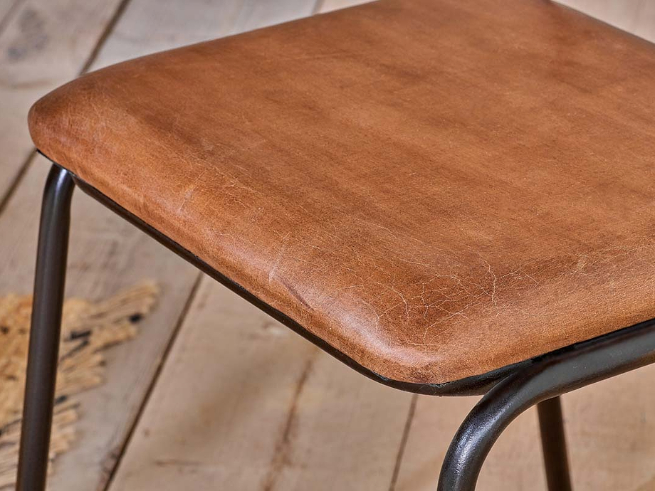 Iswa Leather & Cane Dining Chair - Tan