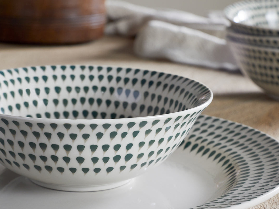 Juniper Drop Cereal Bowl - Cream & Juniper