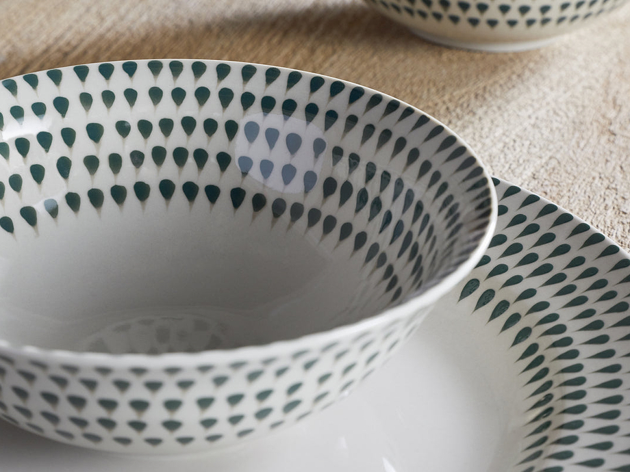 Juniper Drop Cereal Bowl - Cream & Juniper