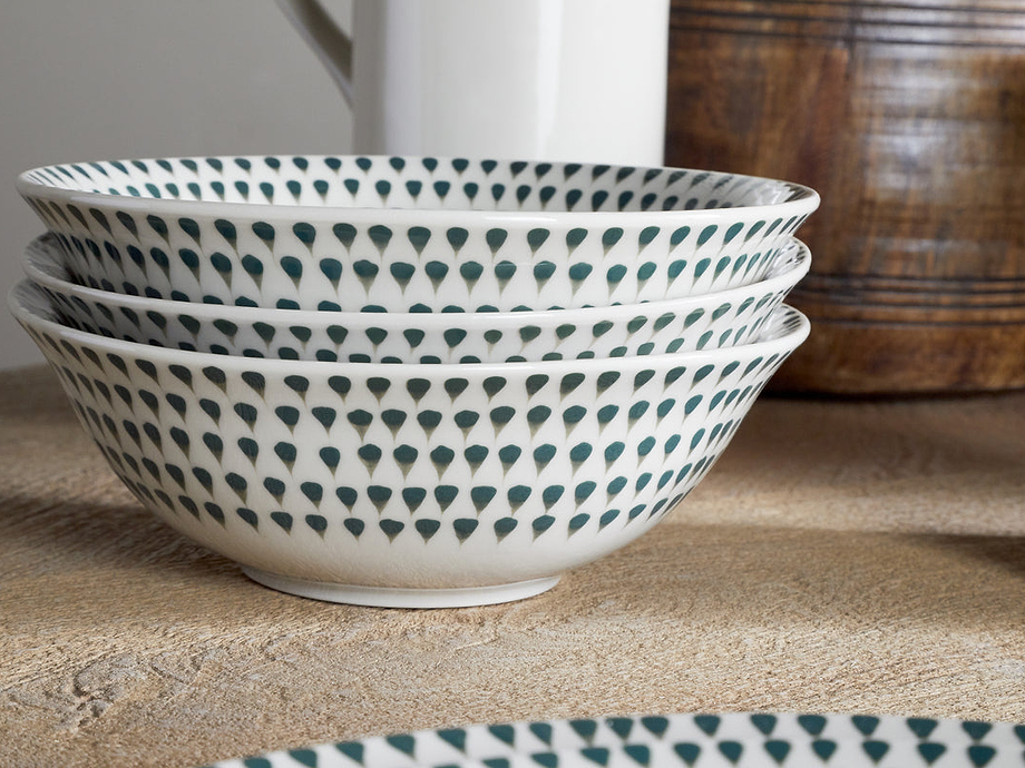 Juniper Drop Cereal Bowl - Cream & Juniper