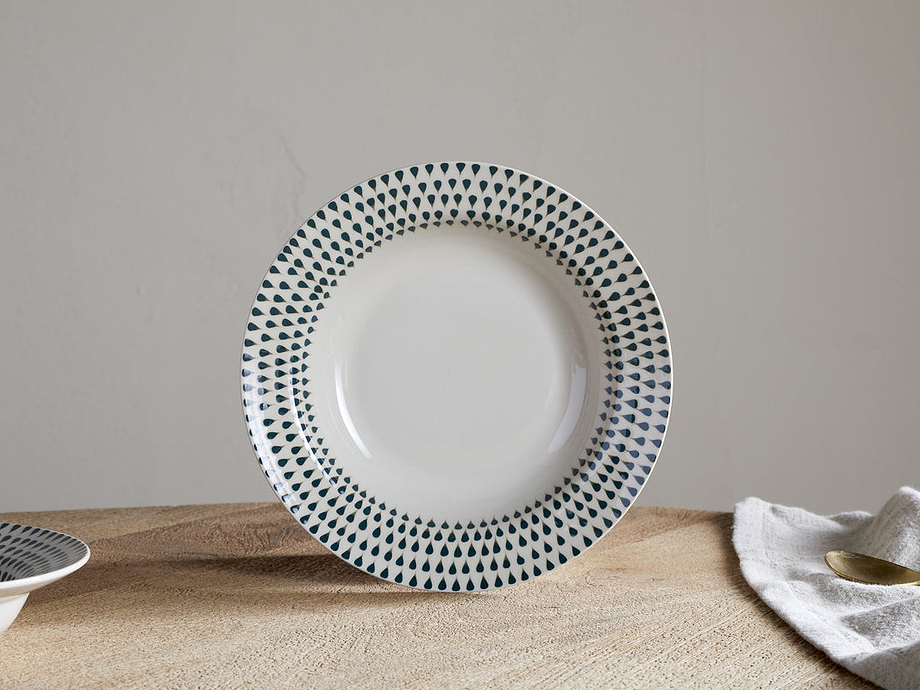 Juniper Drop Pasta Bowl - Cream & Juniper
