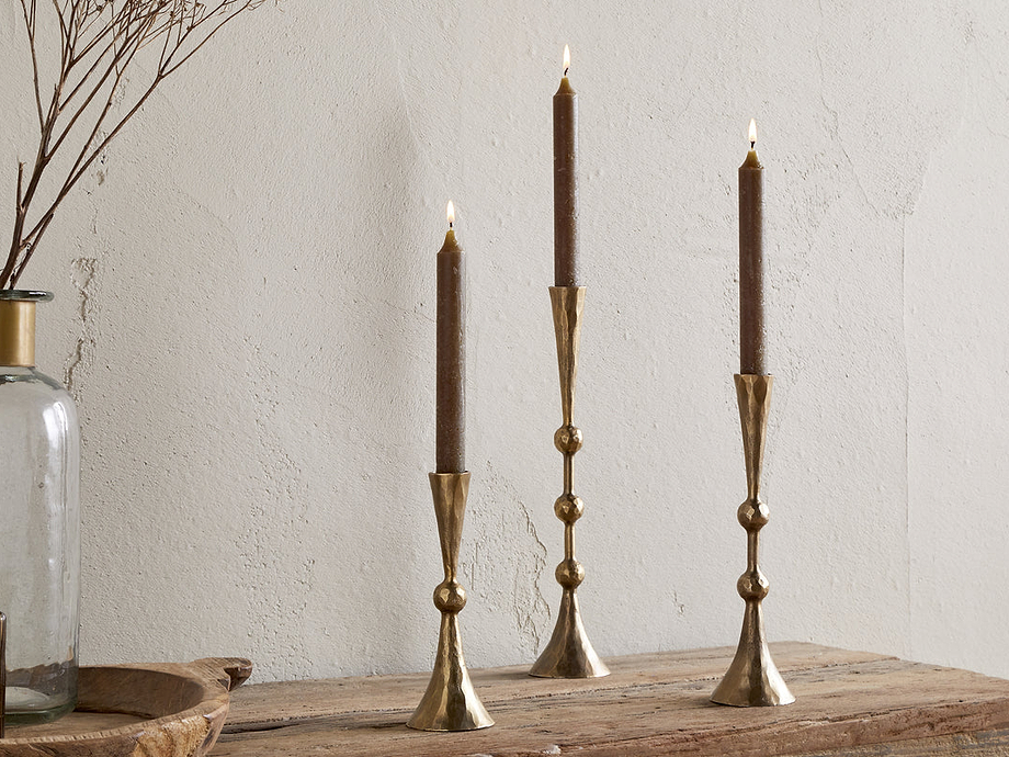 Javanee Candle Holder - Antique Brass