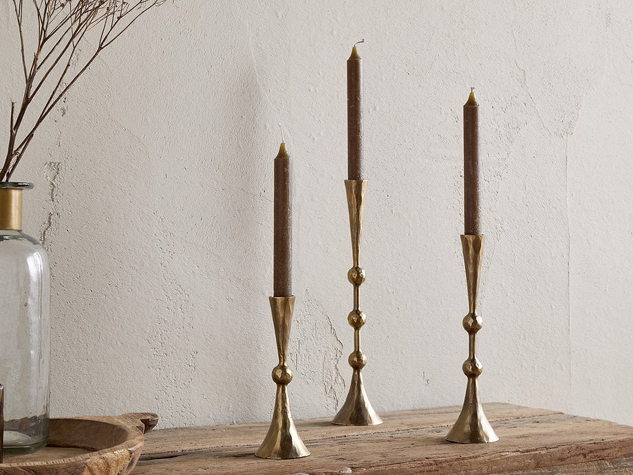 Javanee Candle Holder - Antique Brass
