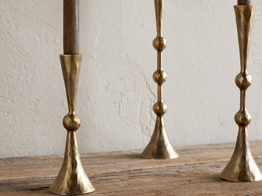 Javanee Candle Holder - Antique Brass