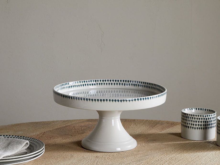 Juniper Drop Ceramic Stand - Cream & Juniper