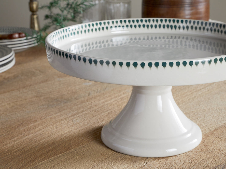Juniper Drop Ceramic Stand - Cream & Juniper
