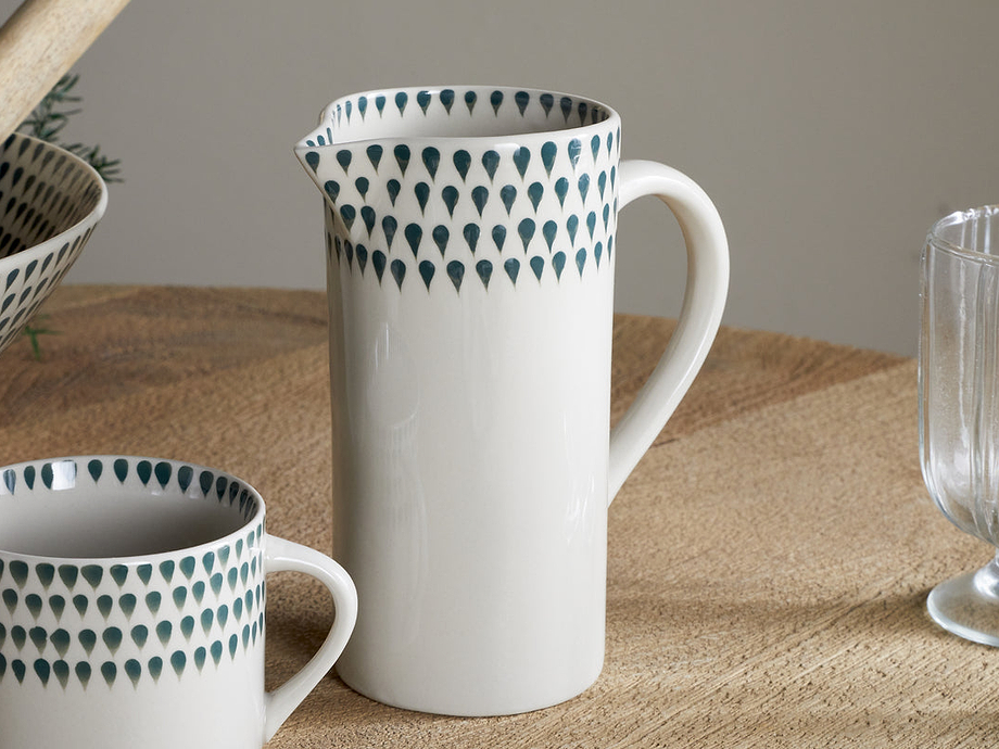 Juniper Drop Jug - Cream & Juniper - Small