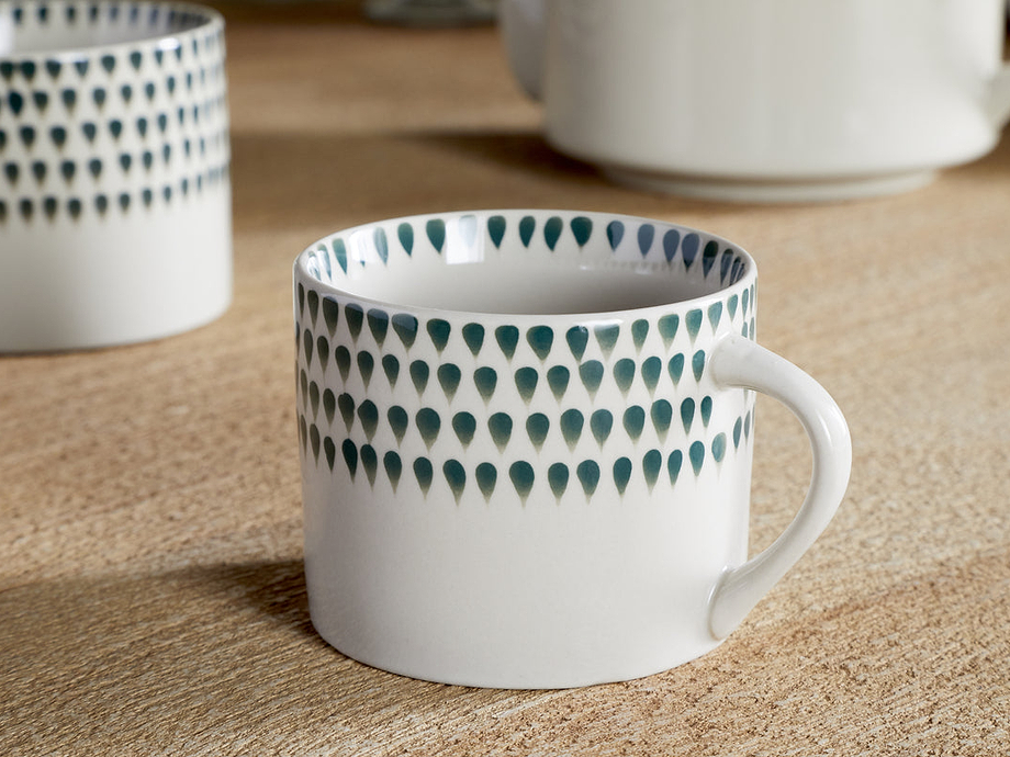 Juniper Drop Mug - Cream & Juniper - Small (Set of 2)