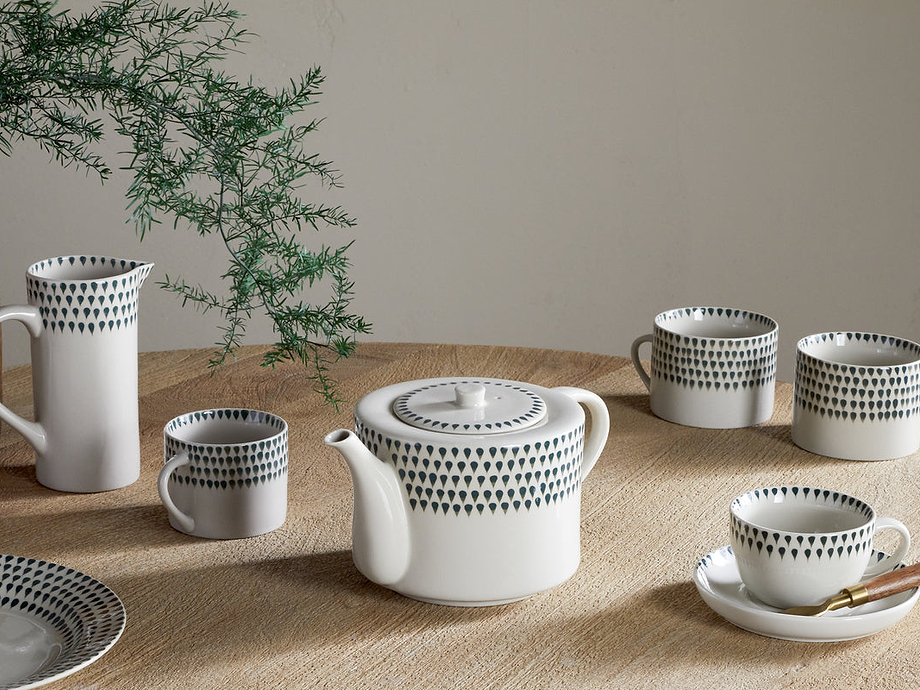Juniper Drop Mug - Cream & Juniper - Small (Set of 2)