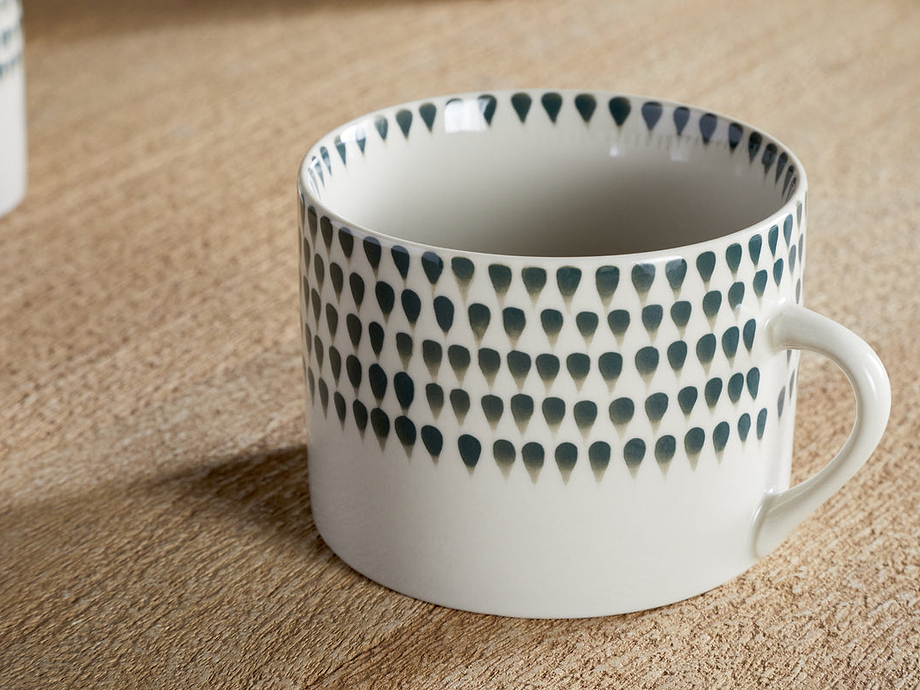 Juniper Drop Mug - Cream & Juniper - Large (Set of 2)