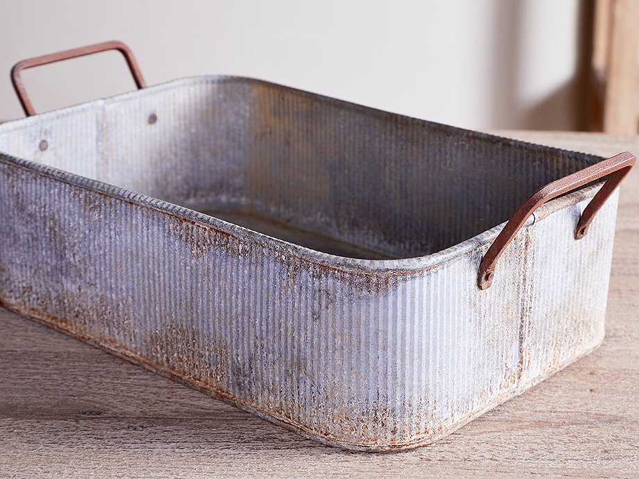 Japos Outdoor Planter Tray - Aged Zinc