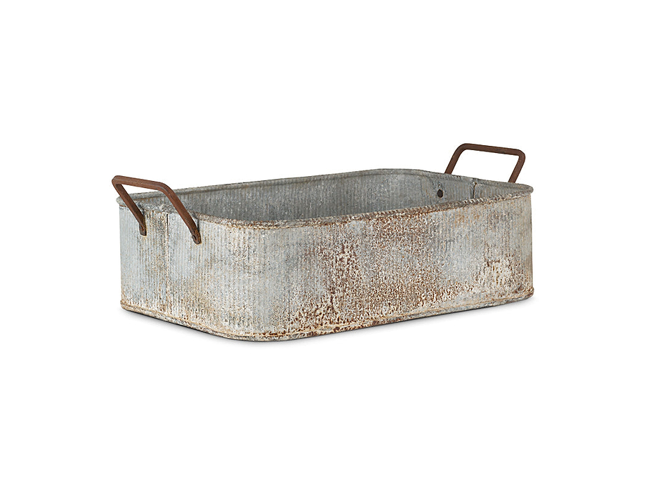 Japos Outdoor Planter Tray - Aged Zinc