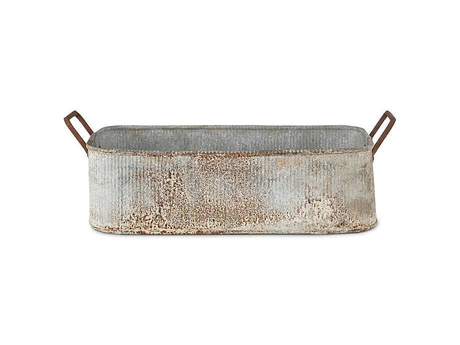 Japos Outdoor Planter Tray - Aged Zinc