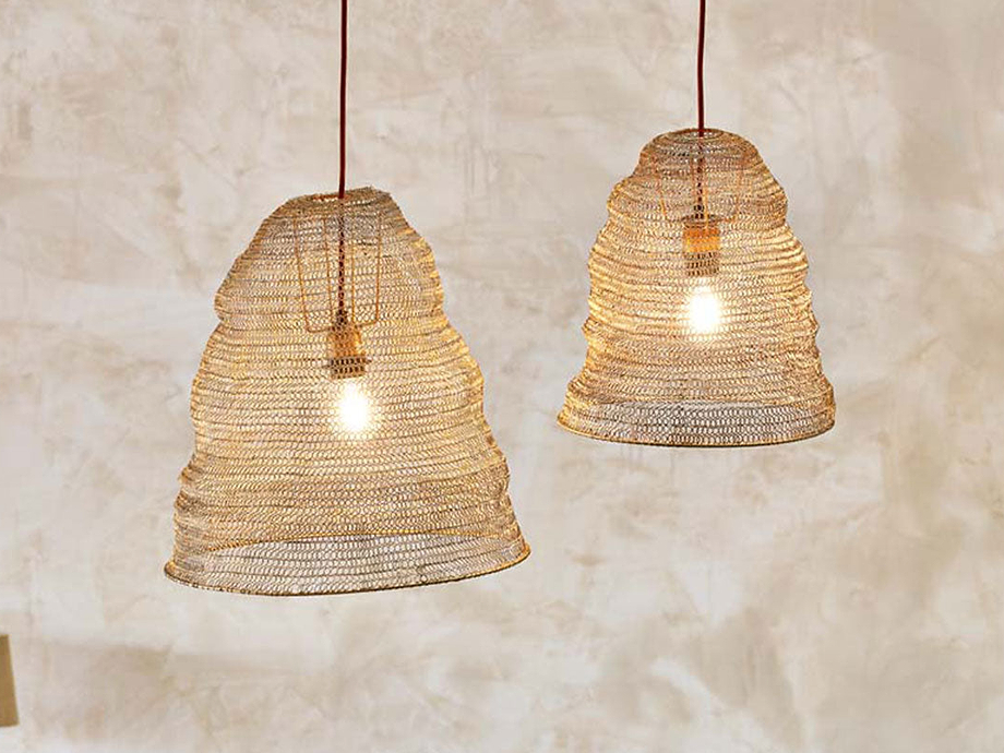 Jatani Wire Lampshade - Antique Brass - Large Oval