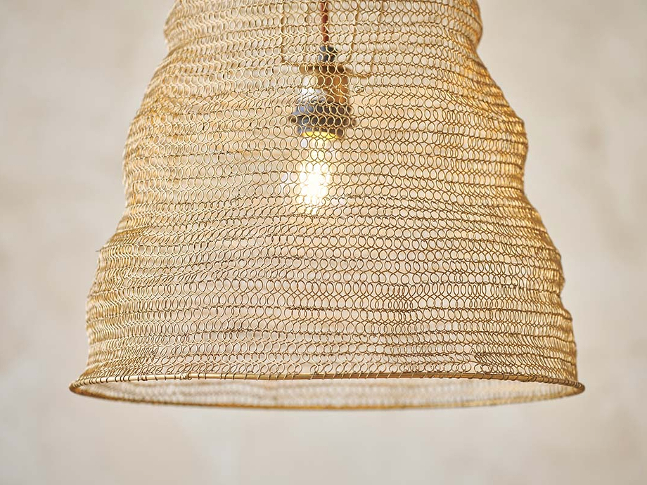 Jatani Wire Lampshade - Antique Brass - Large Oval