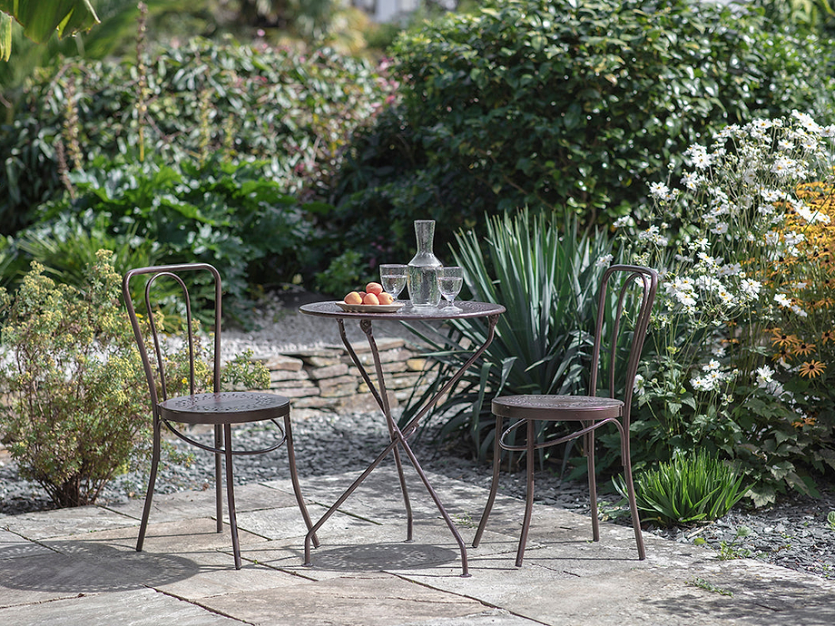 Jeavika Iron Outdoor Bistro Table - Black